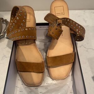 Dolce Vita Tan Suede Studded Sandals